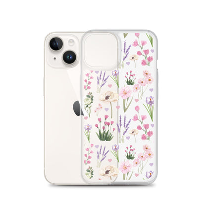 Purple Garden Clear iPhone Case