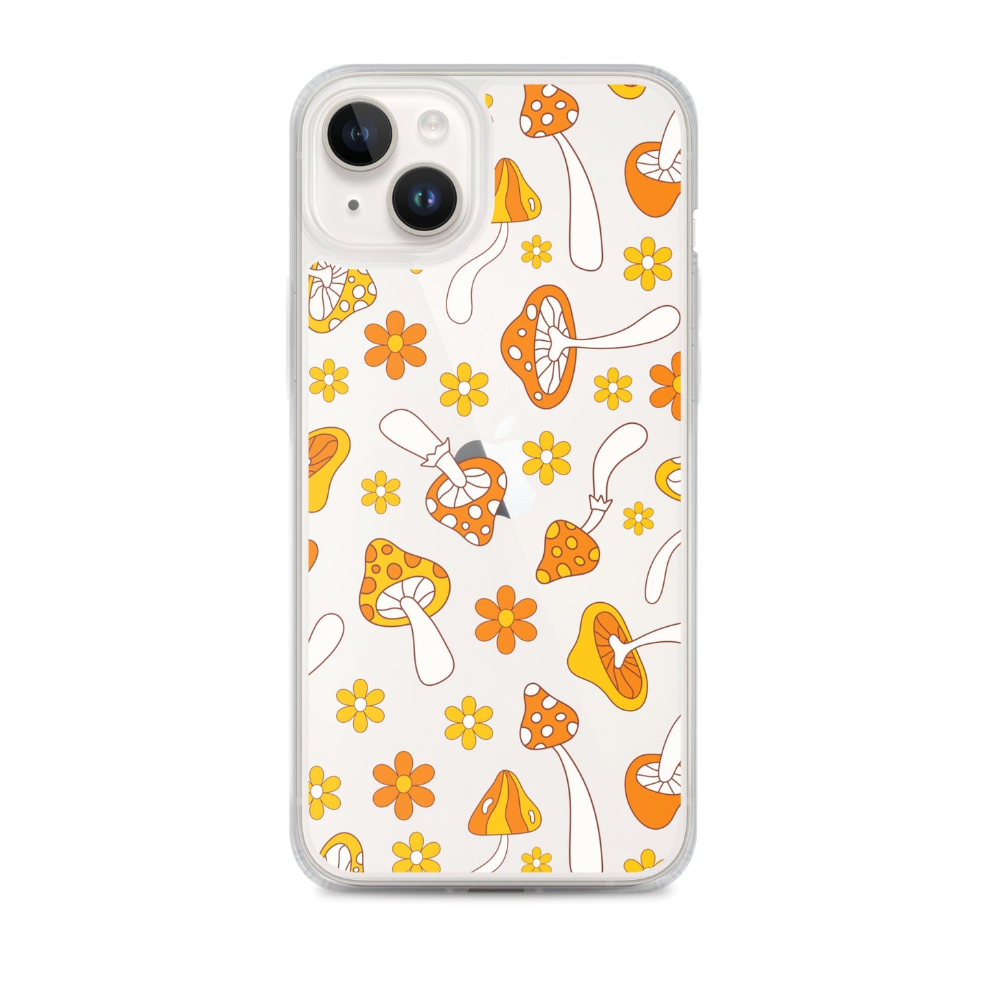 Retro Mushrooms Clear iPhone Case