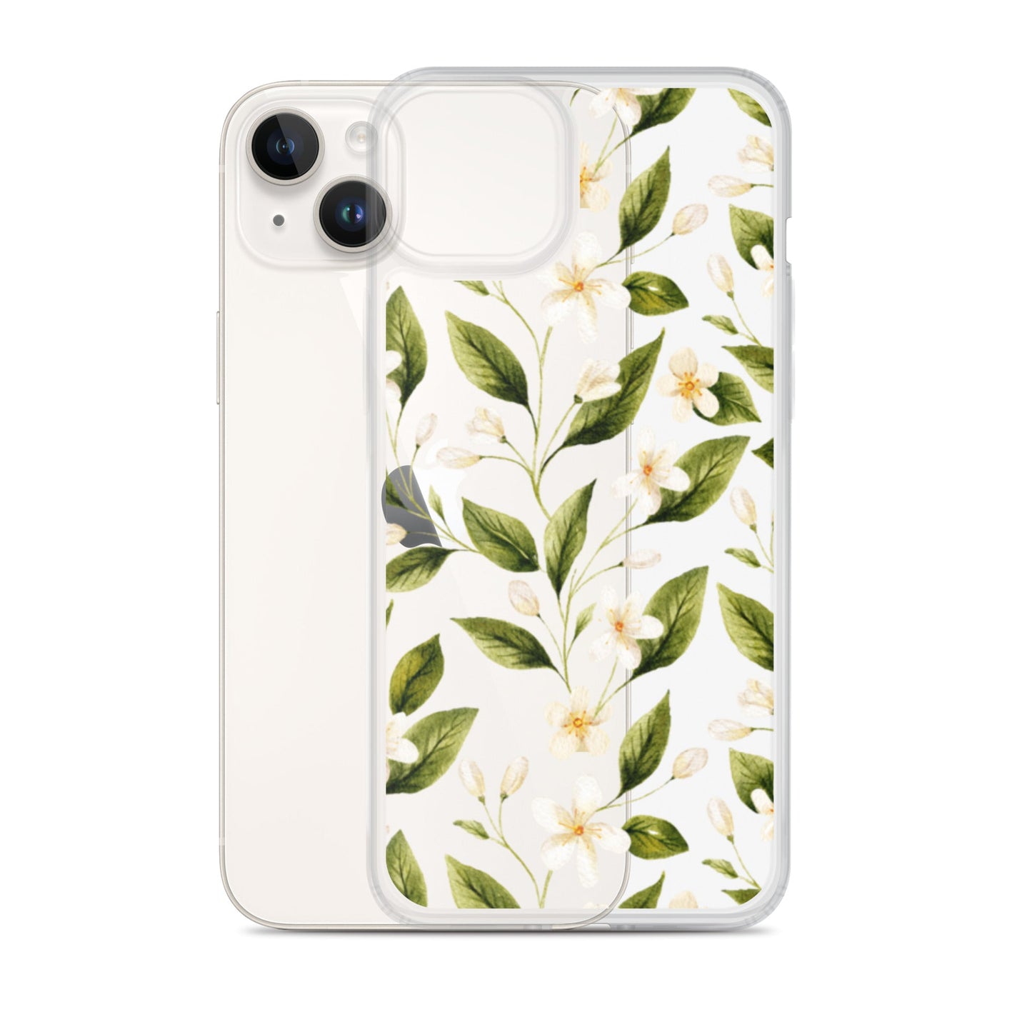White Floral Clear iPhone Case