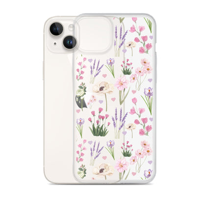 Purple Garden Clear iPhone Case