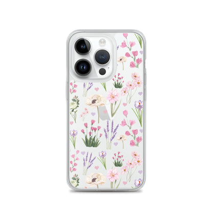 Purple Garden Clear iPhone Case