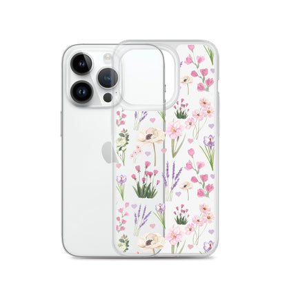 Purple Garden Clear iPhone Case