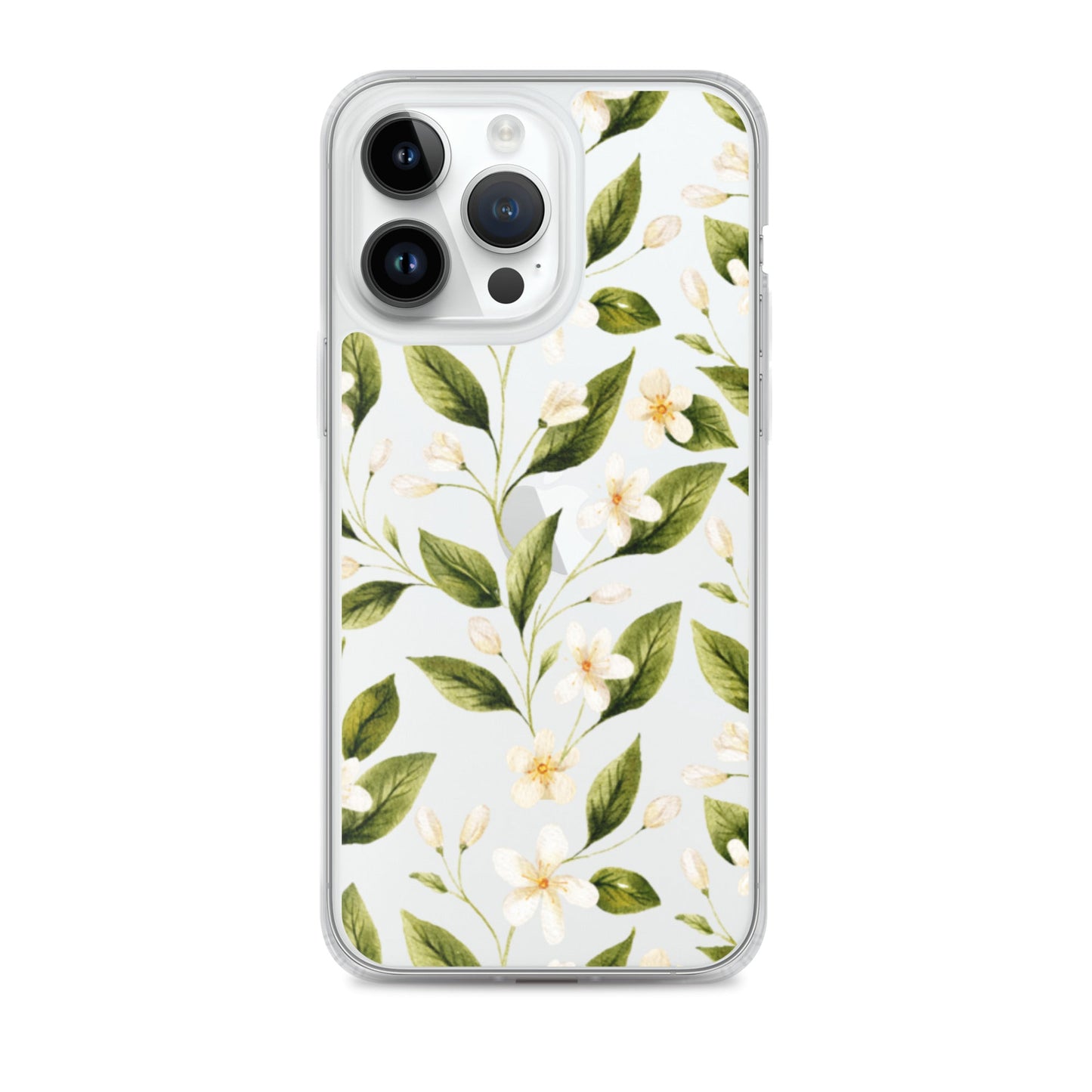 White Floral Clear iPhone Case