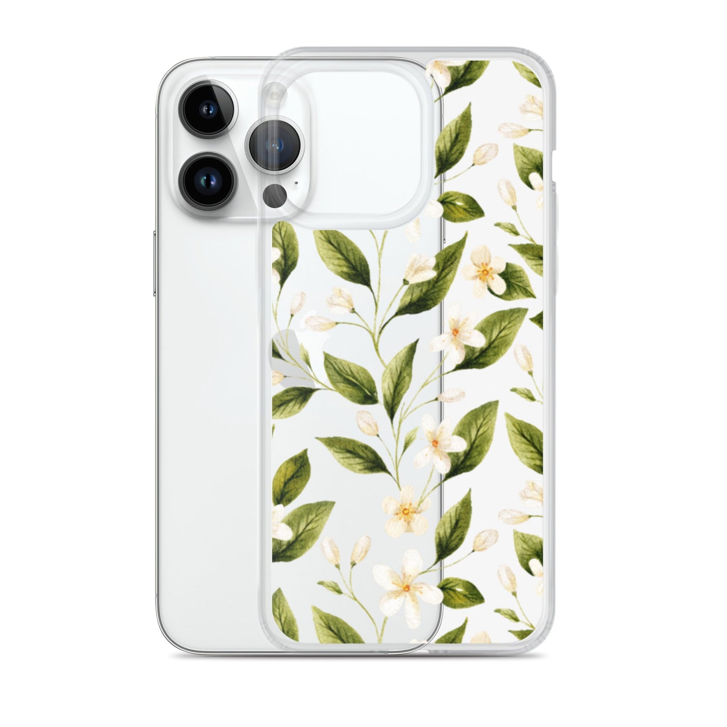 White Floral Clear iPhone Case