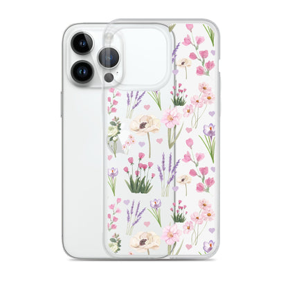 Purple Garden Clear iPhone Case