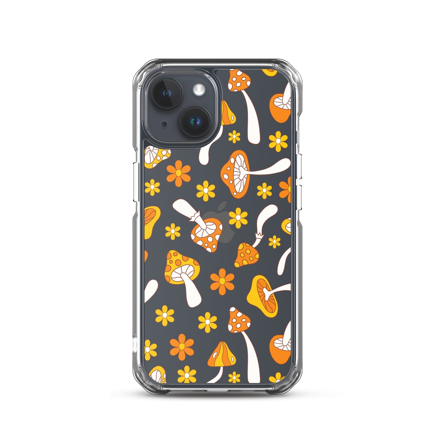 Retro Mushrooms Clear iPhone Case
