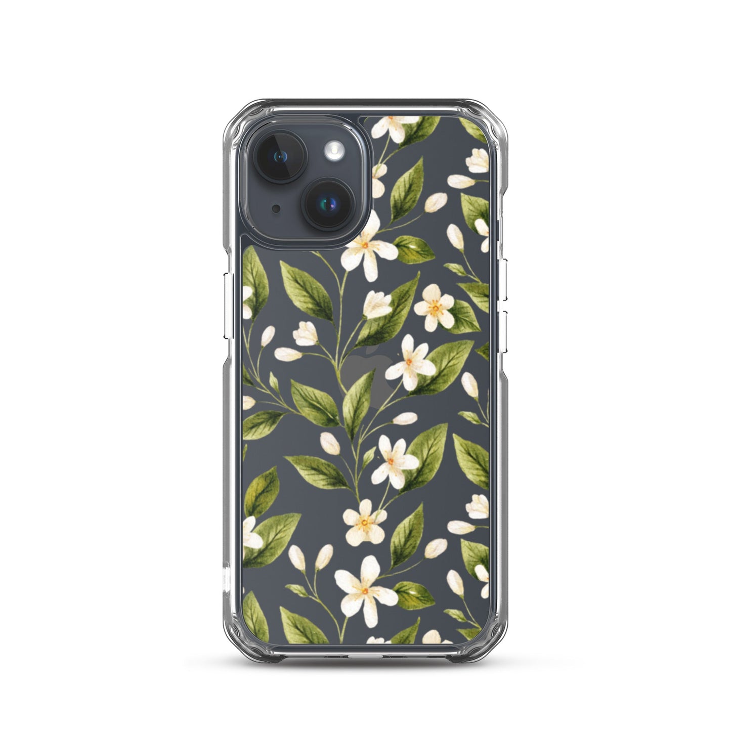 White Floral Clear iPhone Case