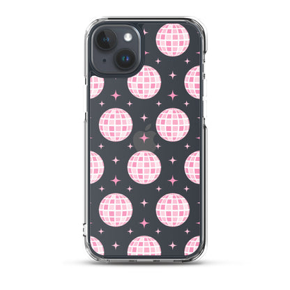 Pink Disco Clear iPhone Case