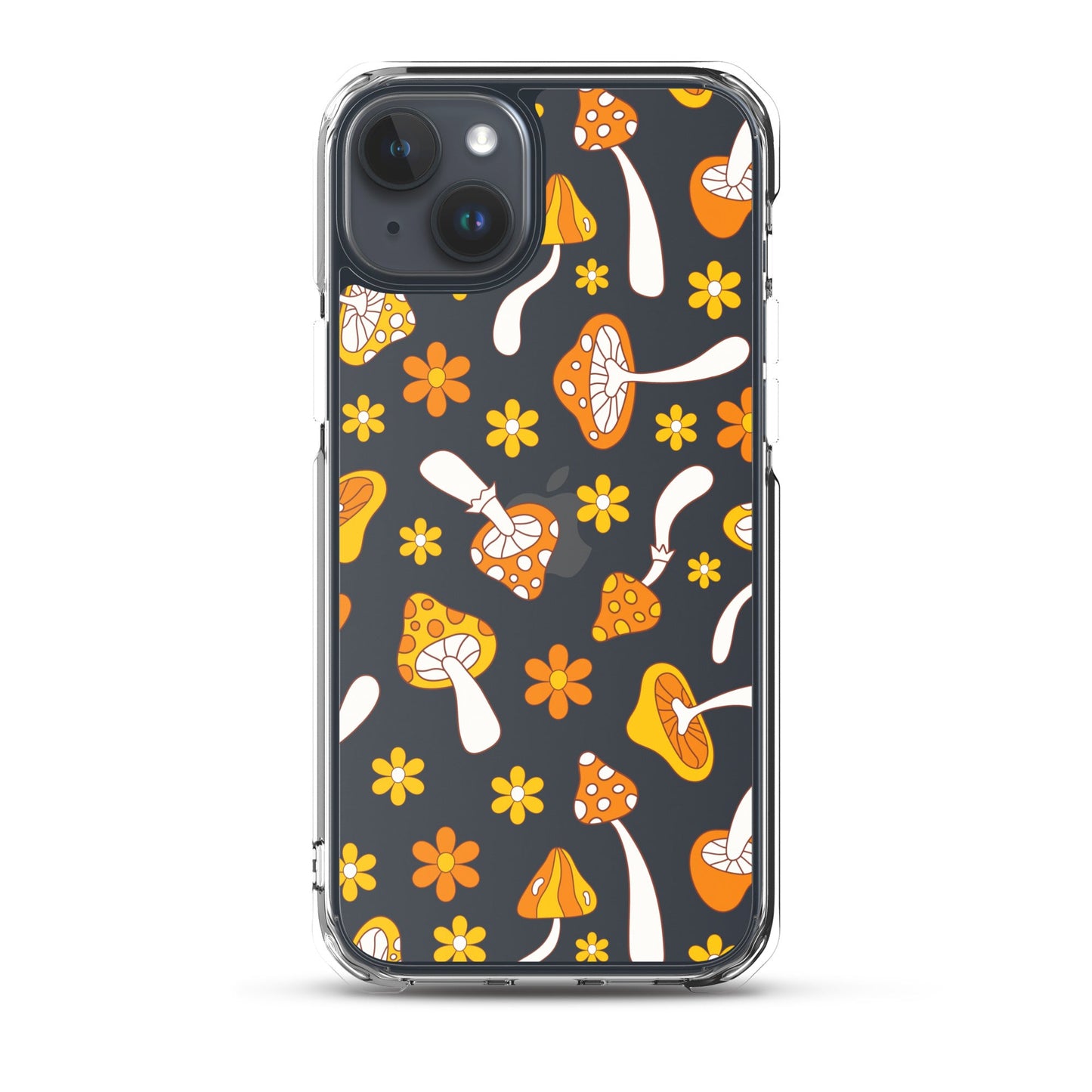 Retro Mushrooms Clear iPhone Case