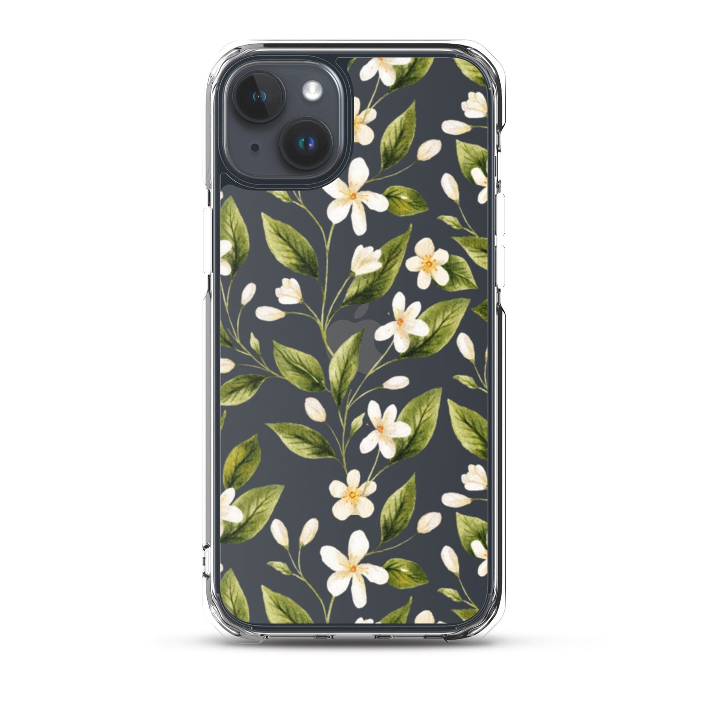 White Floral Clear iPhone Case