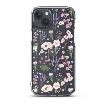 Purple Garden Clear iPhone Case