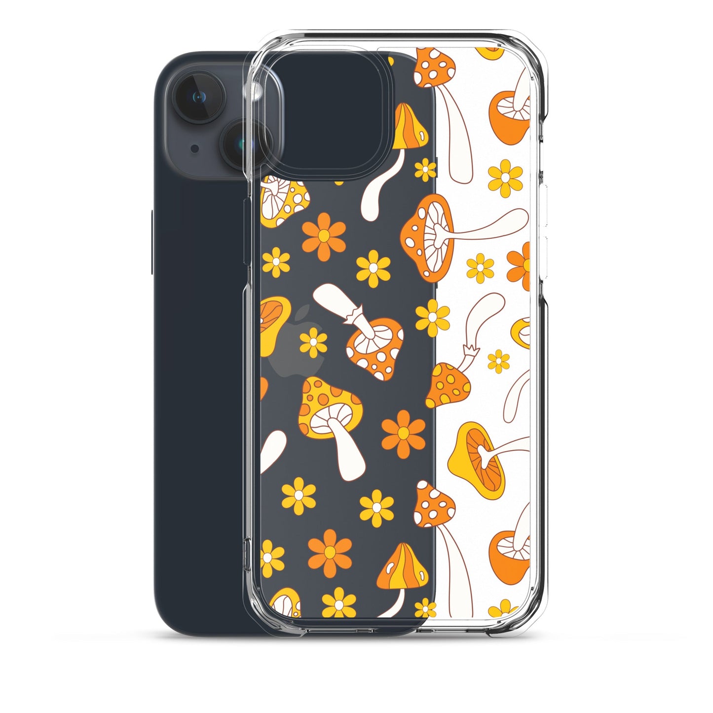 Retro Mushrooms Clear iPhone Case