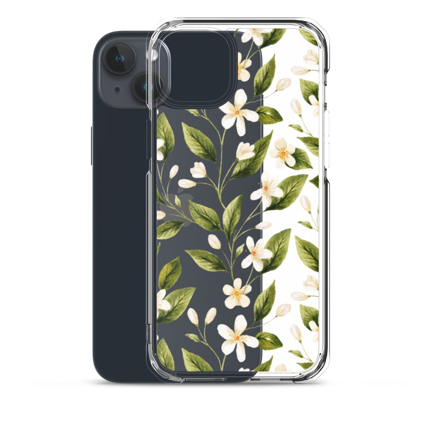 White Floral Clear iPhone Case