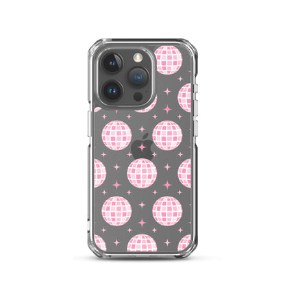 Pink Disco Clear iPhone Case