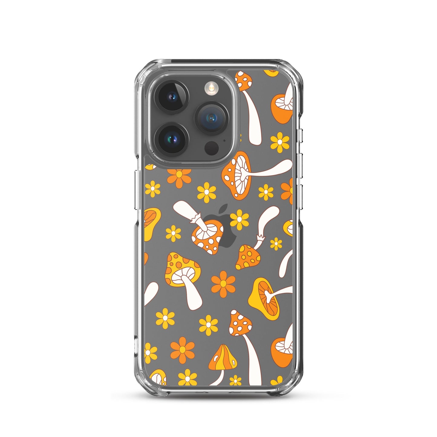 Retro Mushrooms Clear iPhone Case