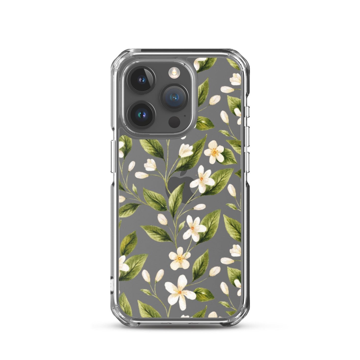 White Floral Clear iPhone Case
