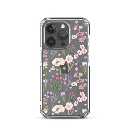 Purple Garden Clear iPhone Case