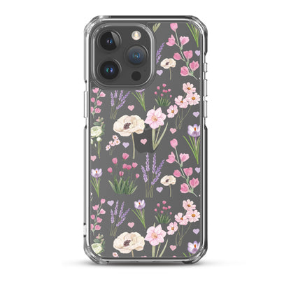 Purple Garden Clear iPhone Case