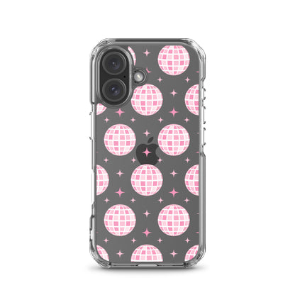 Pink Disco Clear iPhone Case
