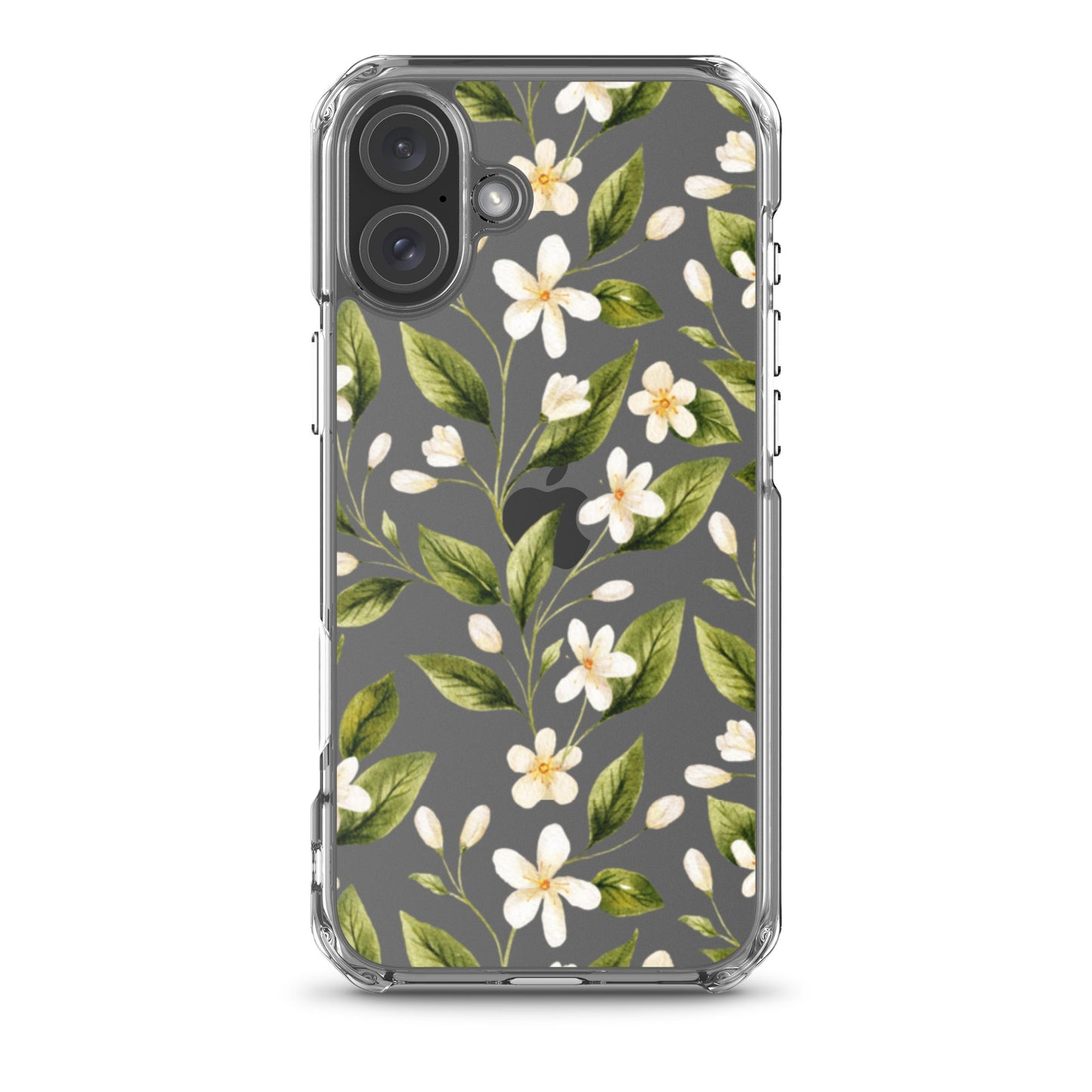 White Floral Clear iPhone Case