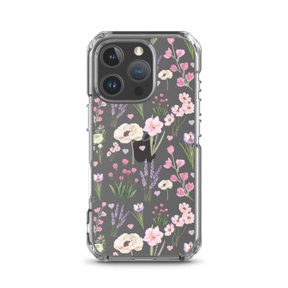 Purple Garden Clear iPhone Case