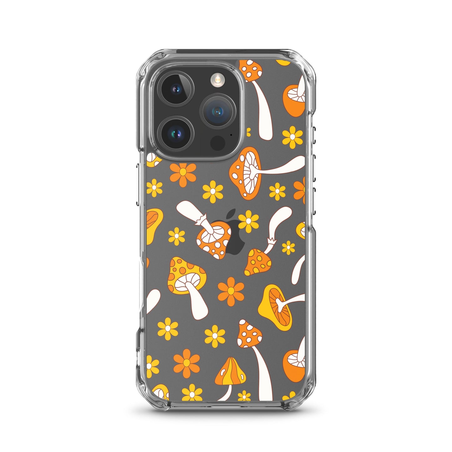 Retro Mushrooms Clear iPhone Case