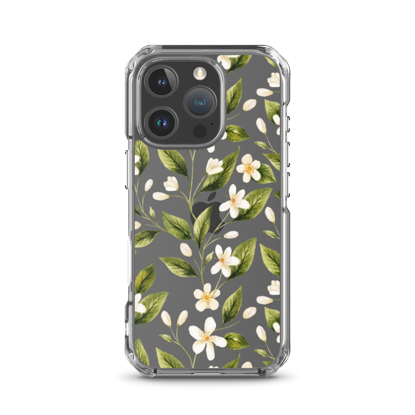 White Floral Clear iPhone Case