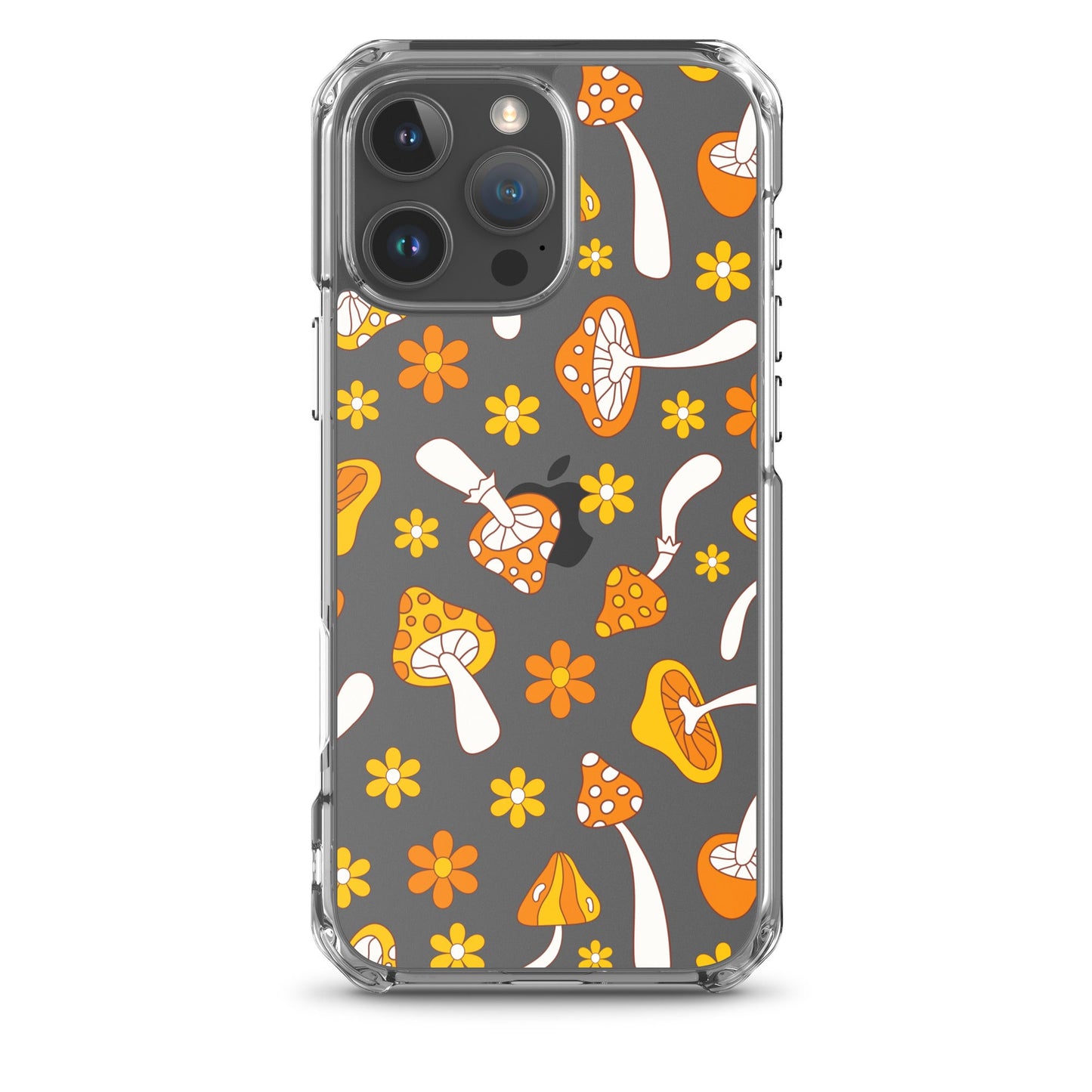 Retro Mushrooms Clear iPhone Case