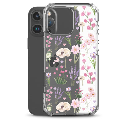 Purple Garden Clear iPhone Case