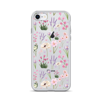 Purple Garden Clear iPhone Case