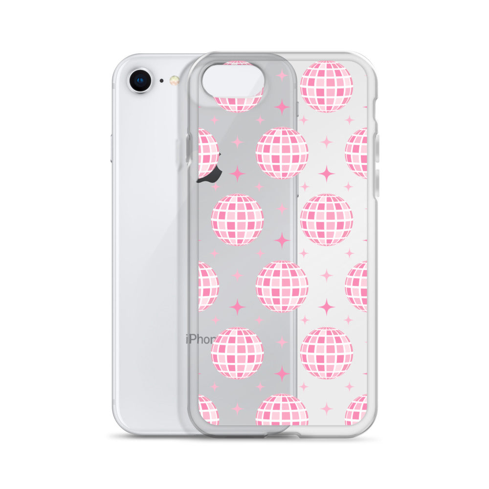 Pink Disco Clear iPhone Case