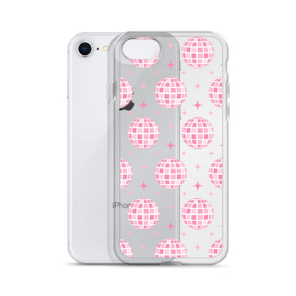 Pink Disco Clear iPhone Case