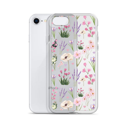 Purple Garden Clear iPhone Case