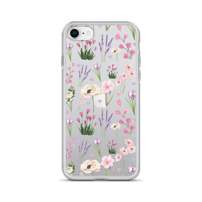 Purple Garden Clear iPhone Case
