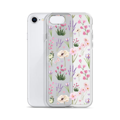 Purple Garden Clear iPhone Case