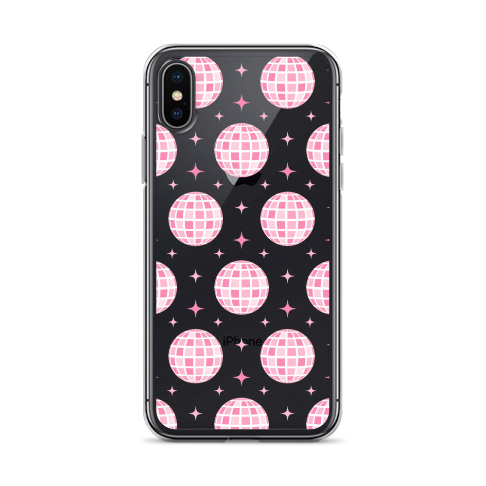 Pink Disco Clear iPhone Case