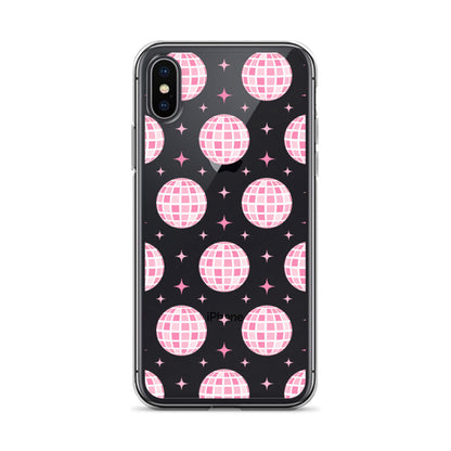 Pink Disco Clear iPhone Case