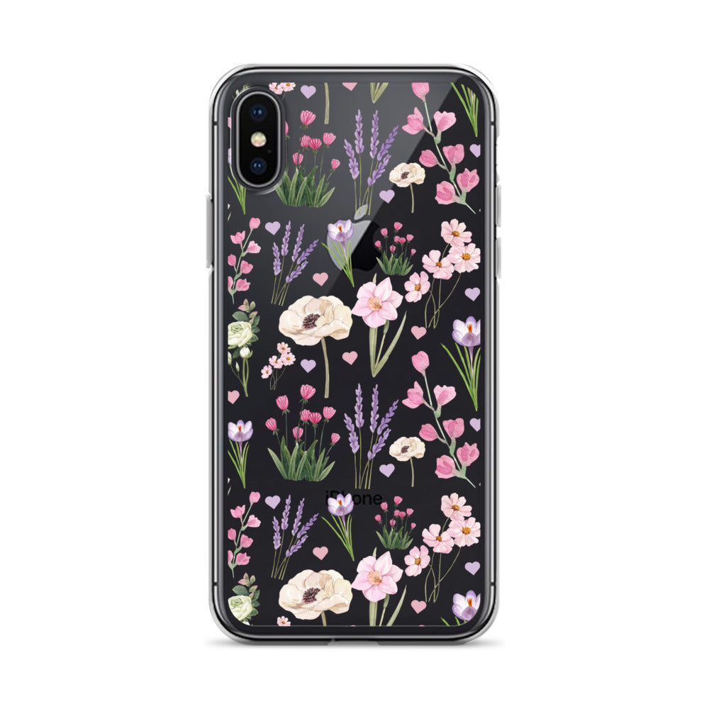 Purple Garden Clear iPhone Case