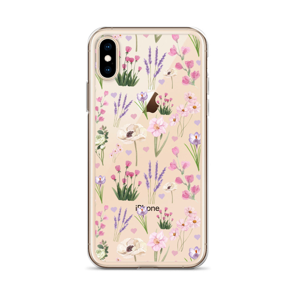 Purple Garden Clear iPhone Case