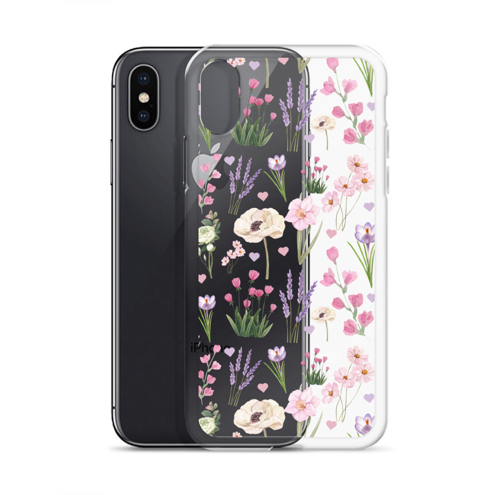 Purple Garden Clear iPhone Case