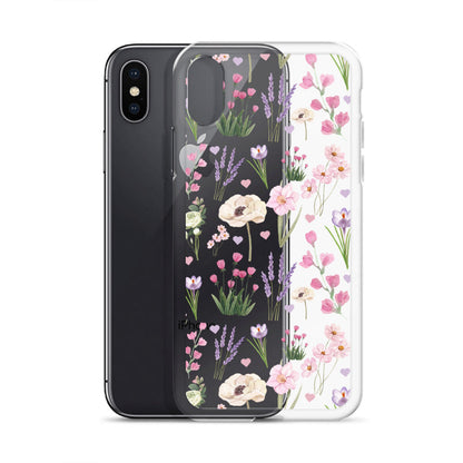 Purple Garden Clear iPhone Case