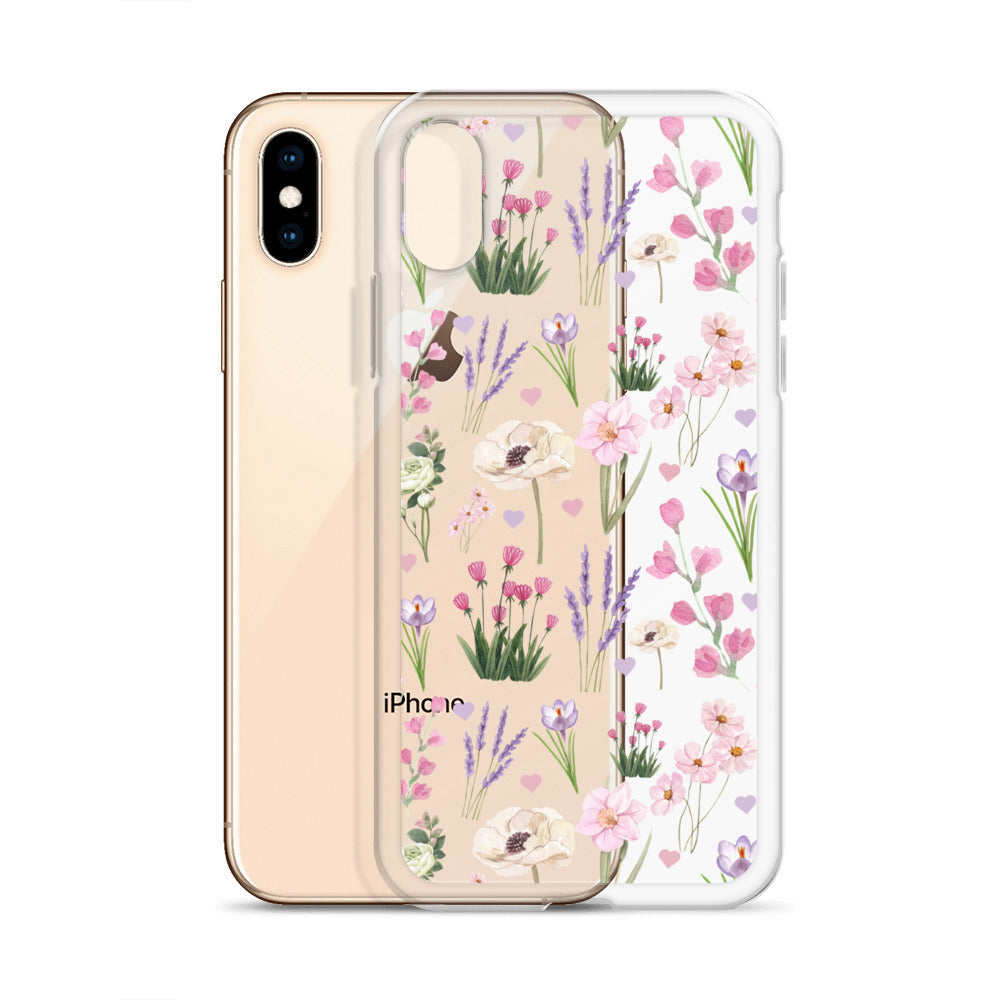 Purple Garden Clear iPhone Case