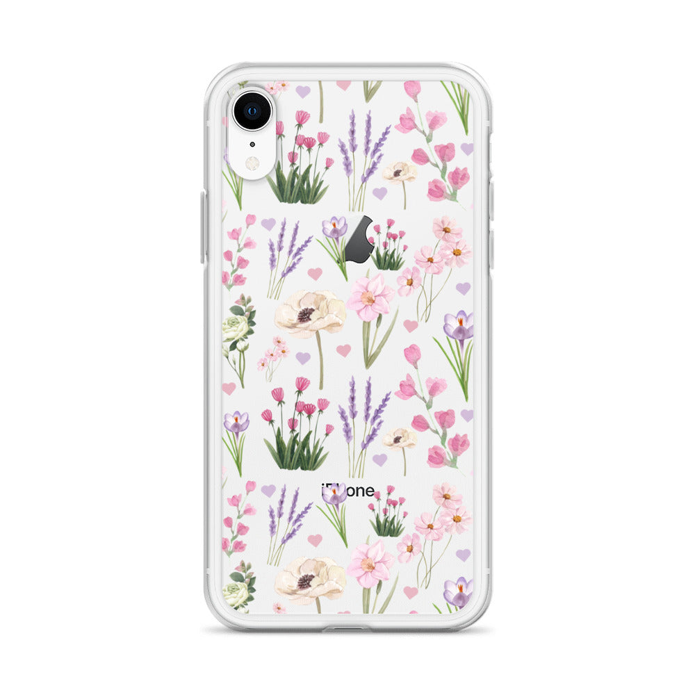 Purple Garden Clear iPhone Case