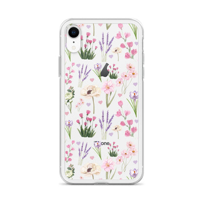 Purple Garden Clear iPhone Case