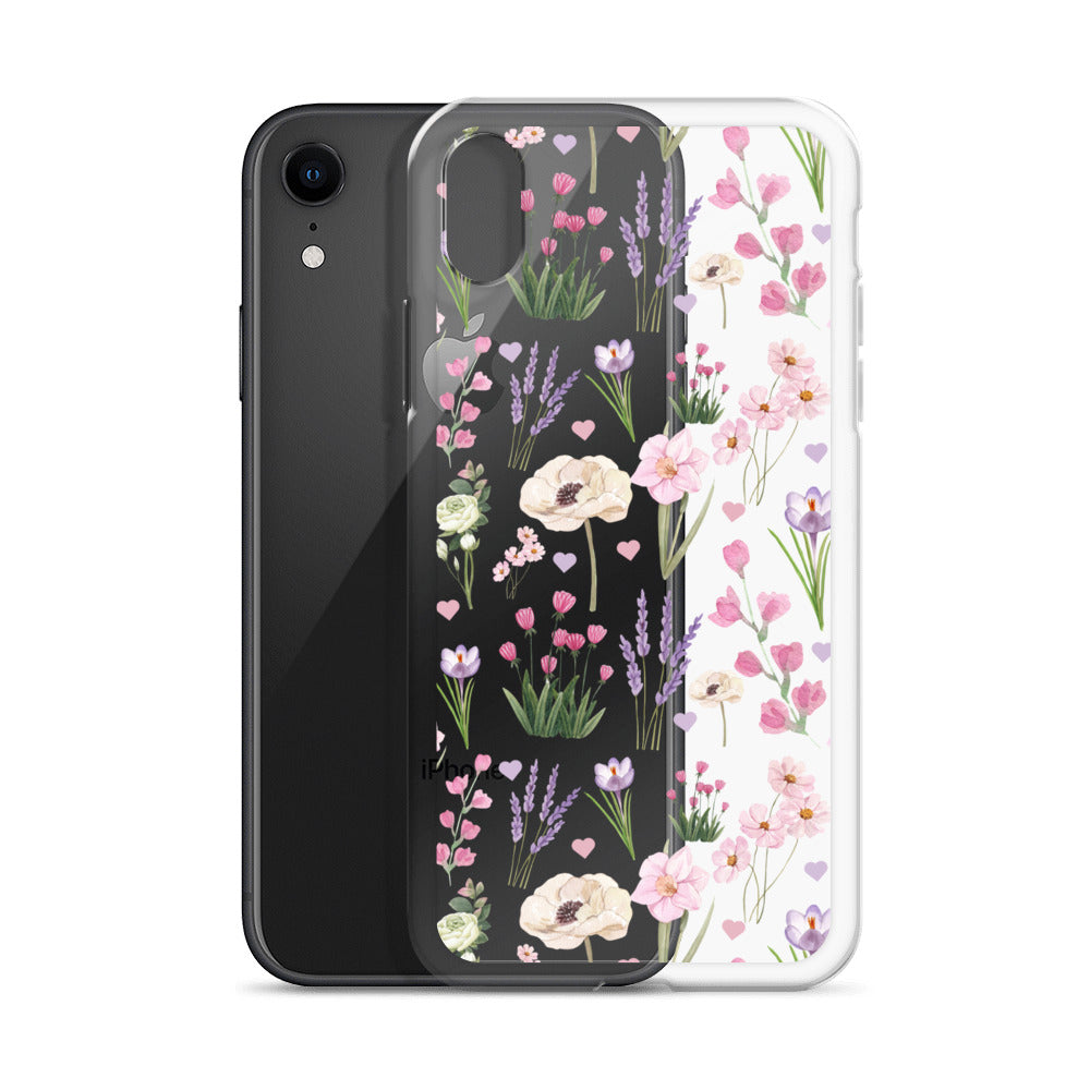 Purple Garden Clear iPhone Case