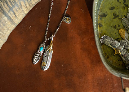 Japanese Street Feather Pendant Necklace