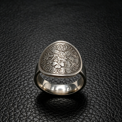 Lucky Sixpence Genuine British Sixpence Coin Ring