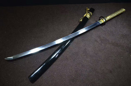 Miyamoto Musashi Katana(High carbon steel blade,Black scabbard,Alloy)Full tang