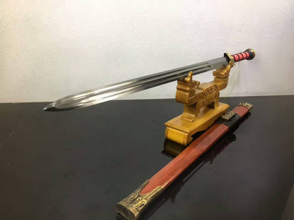 Chinese sword,Han jian(Folding steel blade,Redwood scabbard,Alloy fitted)Length 41"