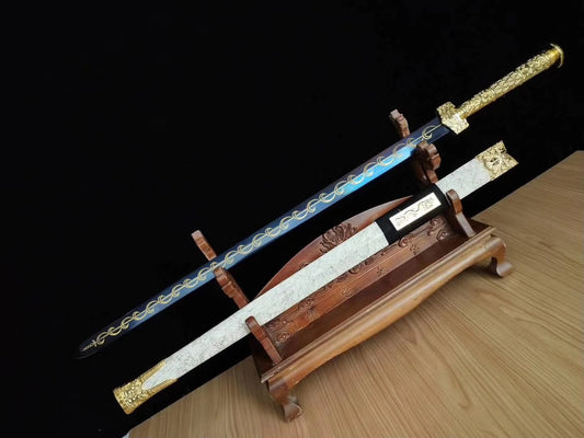 Han jian sword,Medium carbon steel etch blade,Alloy fittings